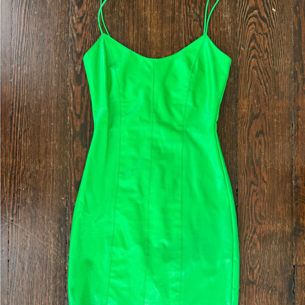 Amanda Uprichard Rocco Dress in Kelly Green Spaghetti Straps SZ XS